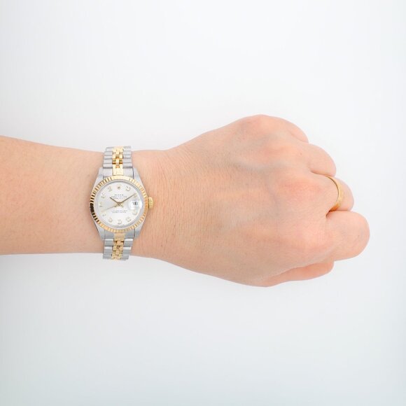 Rolex Ladies Datejust 26mm Two Tone Silver Diamond NS Dial Fluted Jubilee 79173 main image 10